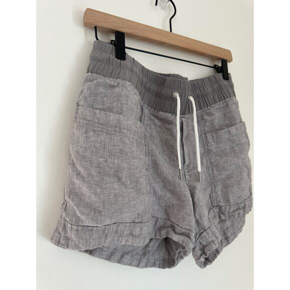 Athleta Linen Cabo Shorts 4" in Gray. Size 6 - Picture 2 of 4
